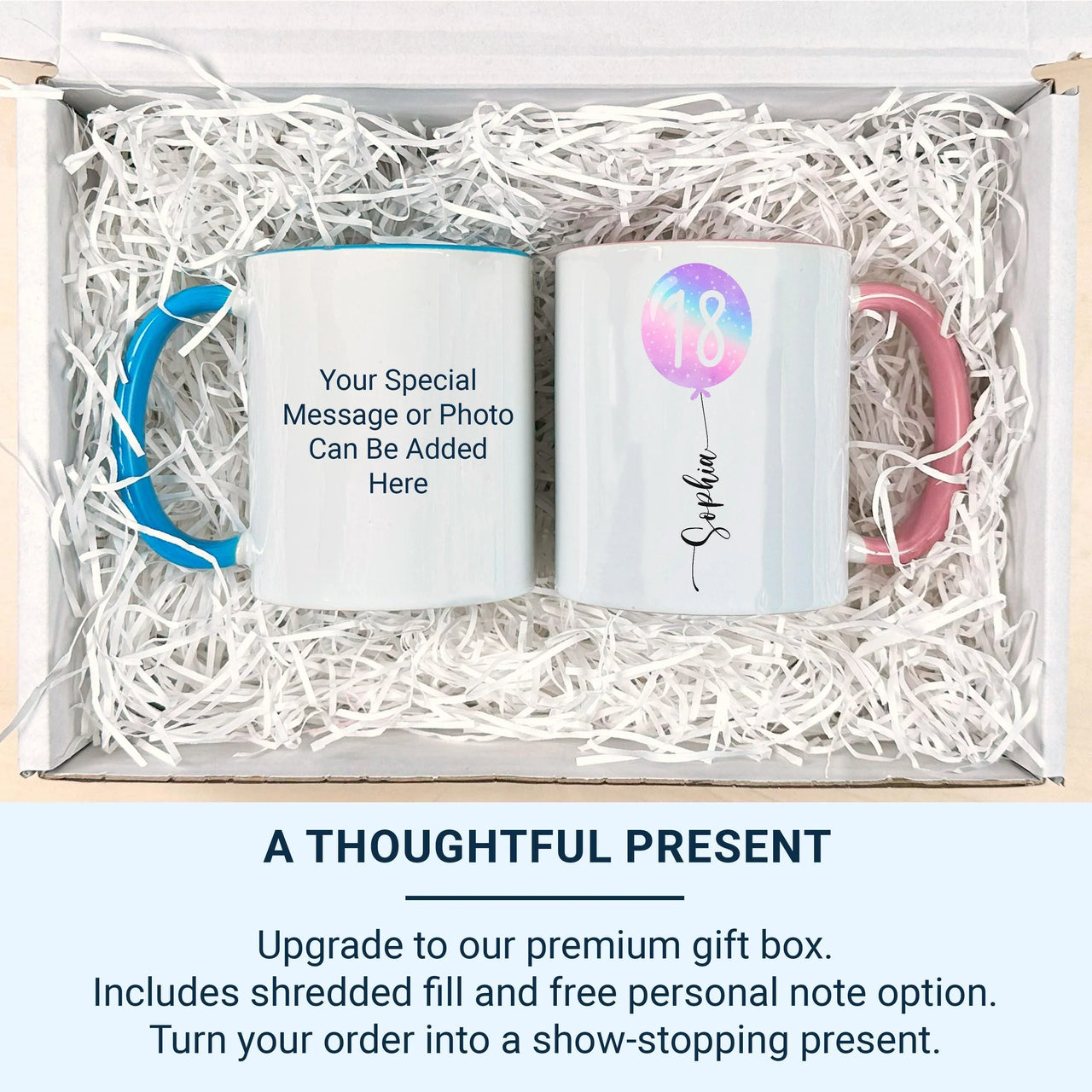 18th Birthday Mug – Personalised Name with Star Balloon – Coming_of_Age Milestone Gift and Party Morning Surprise