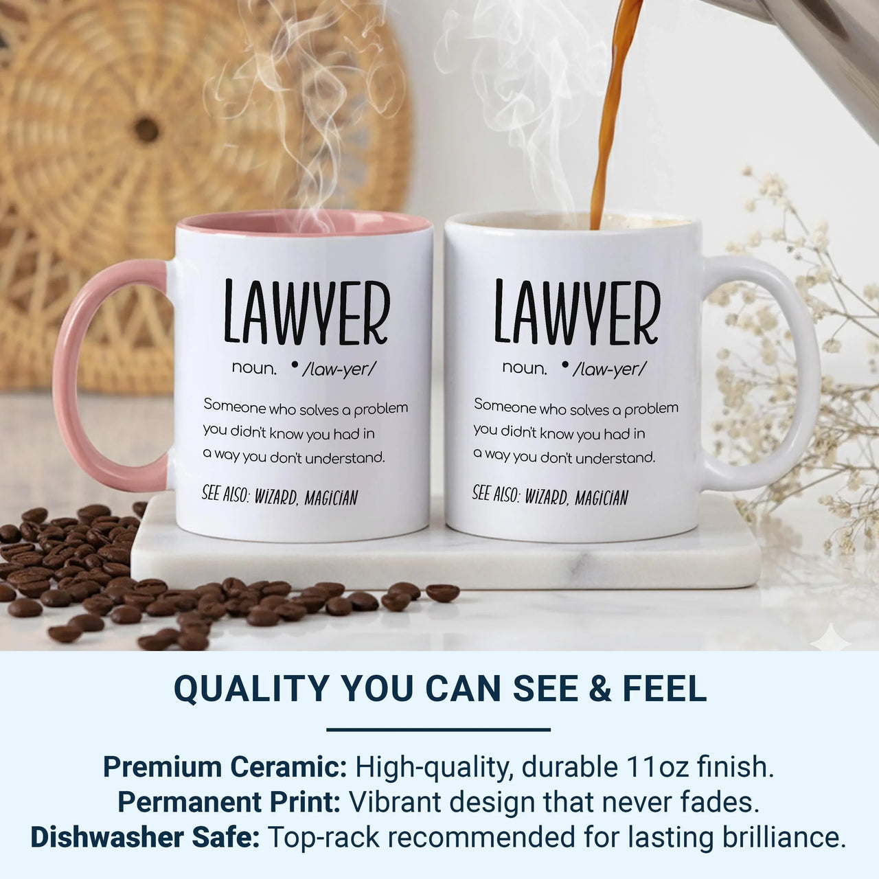 Lawyer Definition Mug – Funny Solicitor Coffee Cup | Barrister Office Humour Gift