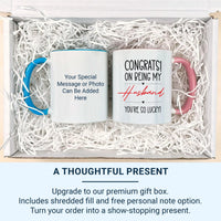 Funny Husband Mug – Bold Black & Red Hearts Anniversary Gift Idea