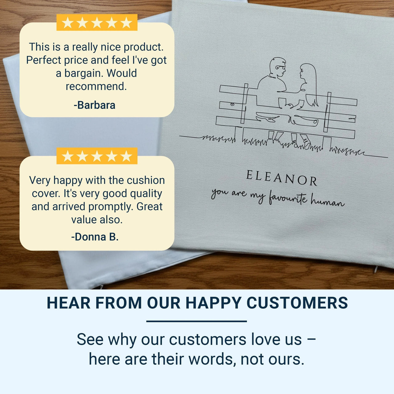 Personalised Couple Cushion – Romantic Bench Pillow with Custom Name & Love Quote