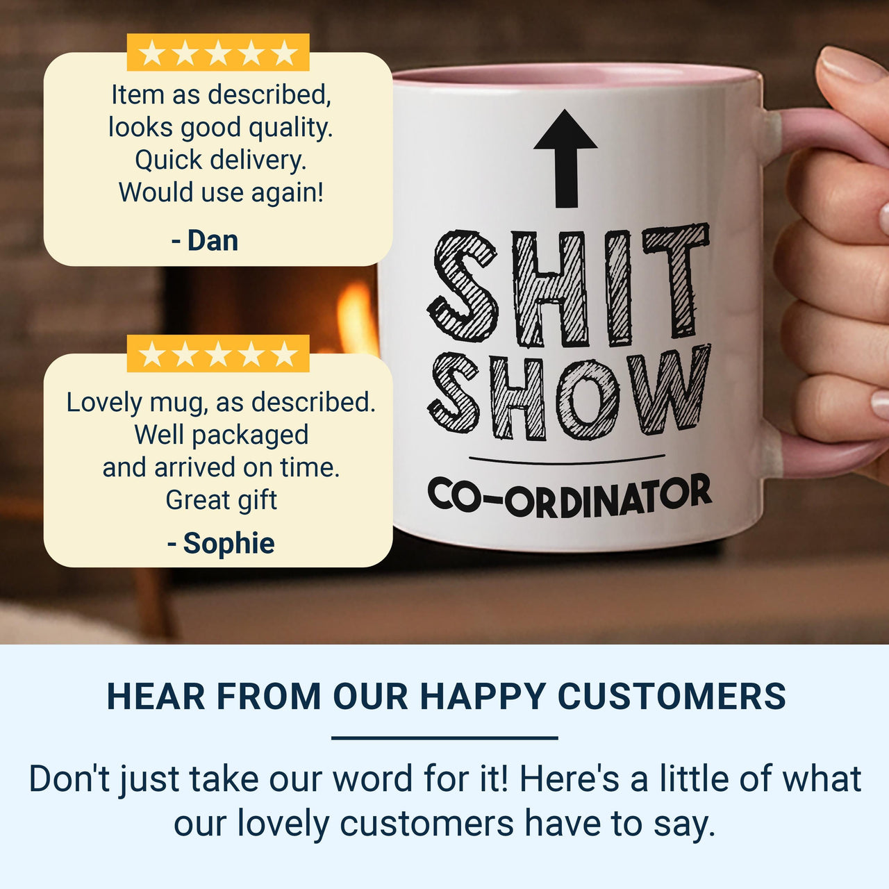 Shit Show Coordinator Mug - Funny Office Work Humour with Arrow - Manager, Team Lead and Chaos Wrangler Desk Gift