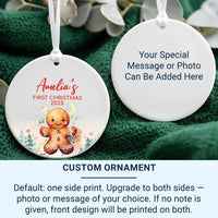 Baby First Christmas Ornament - Gingerbread Keepsake with Name for 2023