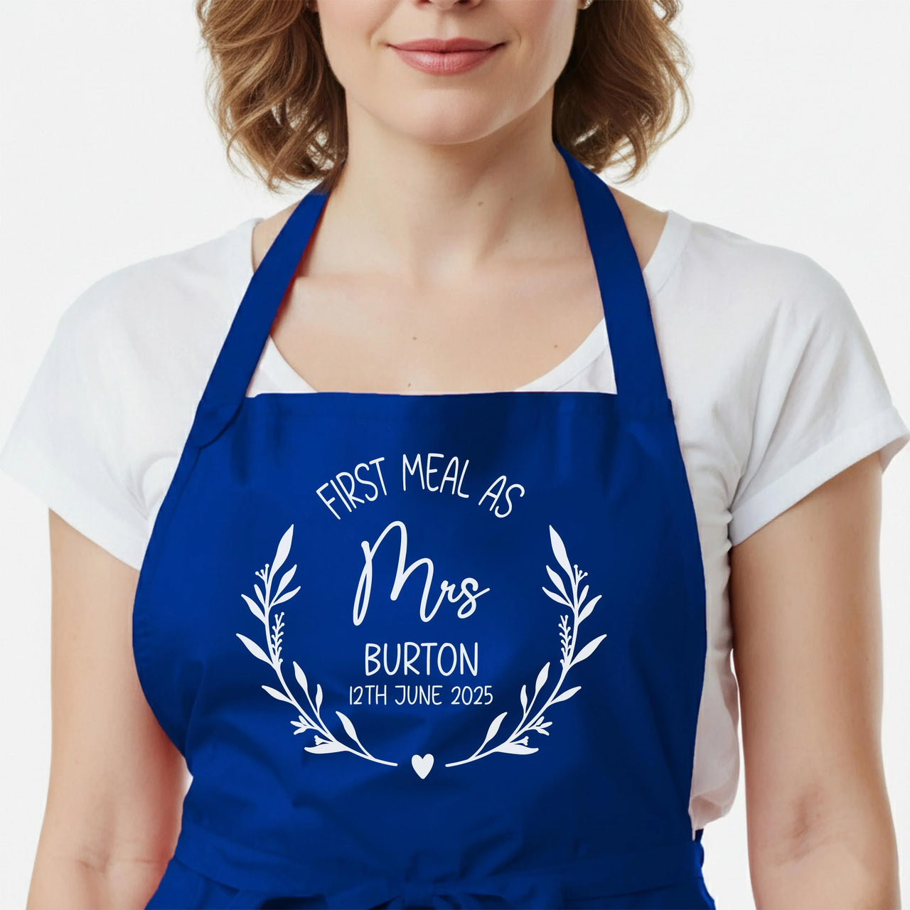 Personalised Wedding Apron – Custom Bride and Groom Gift with Adjustable Neck Strap