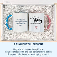 30th Birthday Mug – Personalised Name “Thirty Happy Birthday” Gift with Heart Design – Milestone Keepsake