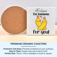 I’m Bananas for You Personalised Mug – Cute Hugging Bananas with Name – Funny Romantic Anniversary and Valentine Gift