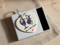 Vampire Couple Heart Ornament - Playful Mr & Mrs Keepsake with Names for Fun Love