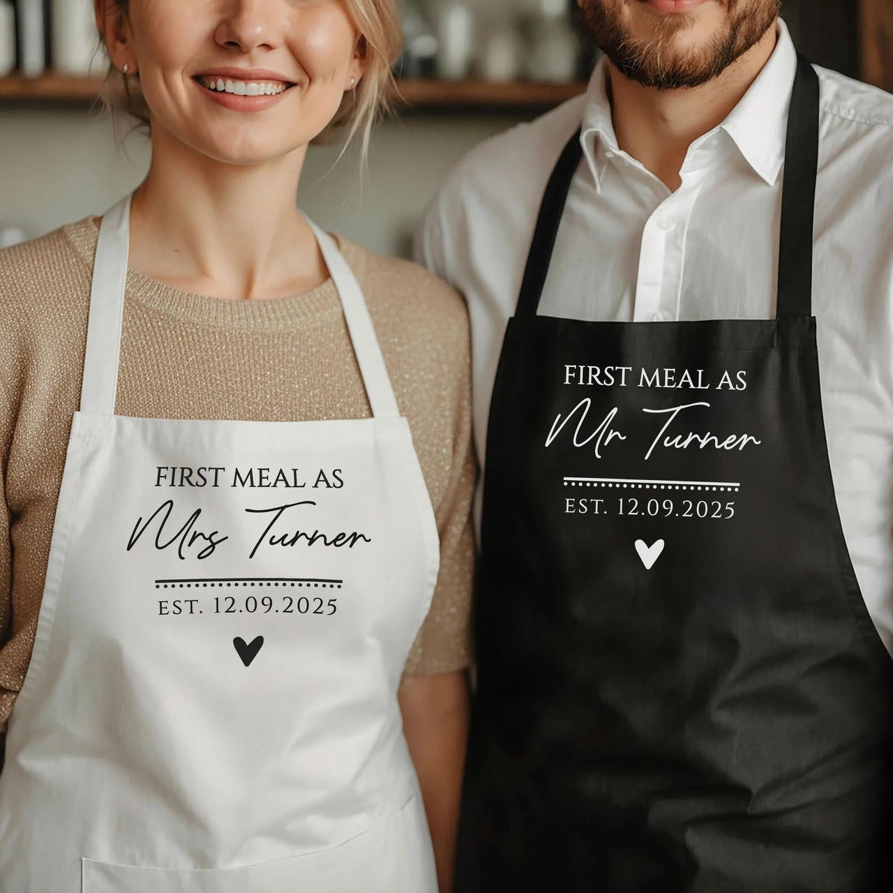 Personalized Wedding Apron – Custom Name, Adjustable Cotton & Durable Polyester Blend