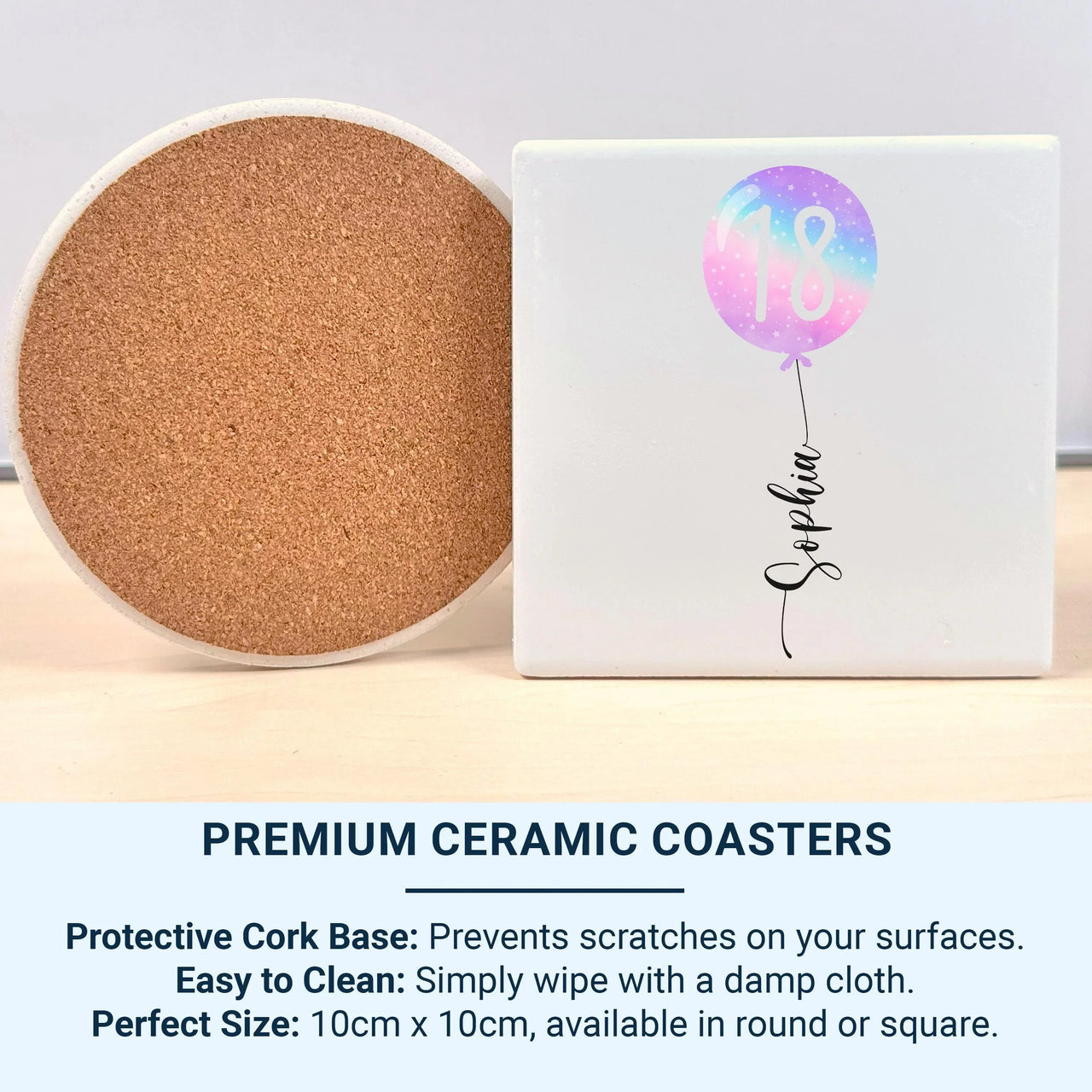 18th Birthday Mug – Personalised Name with Star Balloon – Coming_of_Age Milestone Gift and Party Morning Surprise