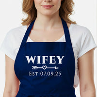 Personalised Couple Aprons – Matching Custom Name Aprons with Adjustable Fit