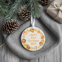 Baby First Christmas Ornament - Festive Icons Keepsake with Name & Year for Newborns