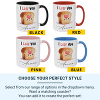 Personalised Pun Mug – Cute Bread Pun Ceramic Coffee Mug with Name – Funny Romantic Gift