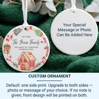 Family Christmas Ornament 2025 - Gingerbread & Festive Motto with Surname