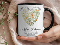 It Takes a Big Heart to Shape Little Minds Mug – Personalised Teacher Surname and Child’s Note – Emotional End of Term Thank_You