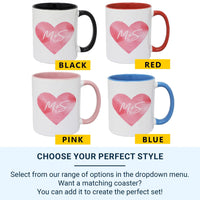 Personalised Initials Mug – Watercolour Heart Design | Romantic Couple Gift Keepsake