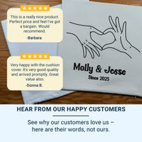 Personalised Heart Cushion – Romantic Couple Gift With Custom Names & Year