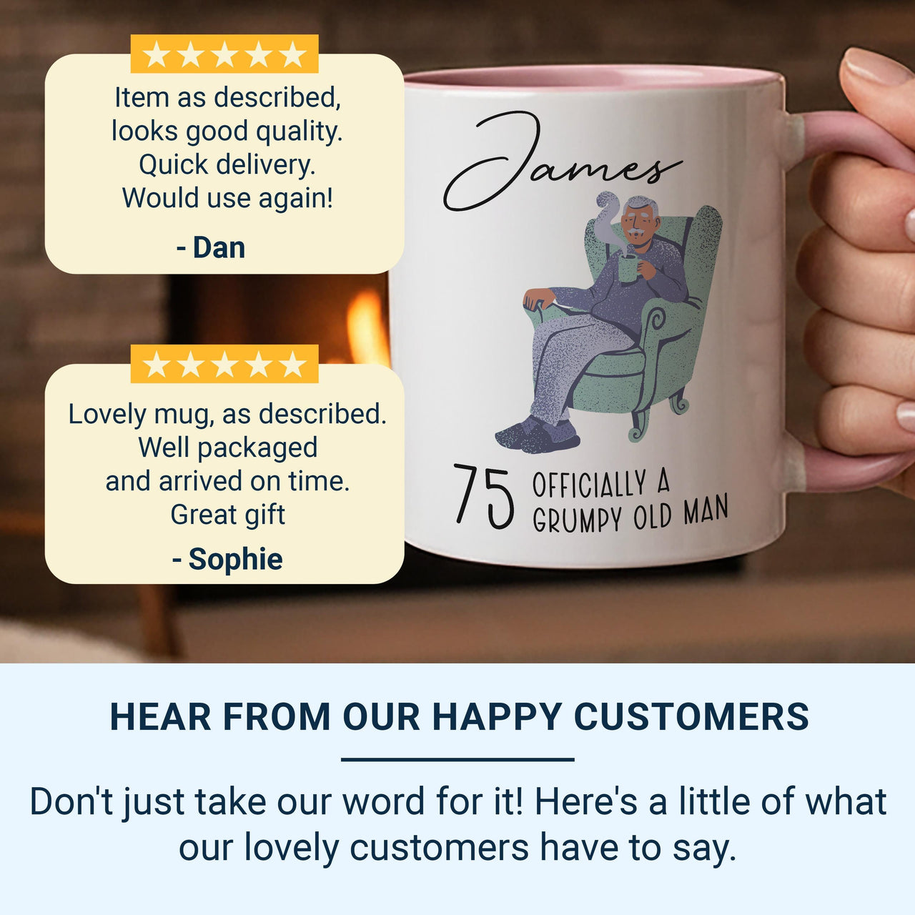 Personalised 75th Birthday Mug and Coaster - Unique Gift Idea for 75th Birthday