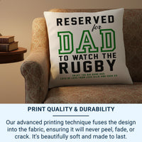 Personalised Dad Cushion - Rugby Message with Children's Names