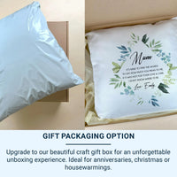 Personalised Mum Cushion – Floral Wreath Cushion With Heartfelt Poem & Custom Name