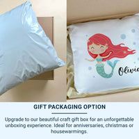 Personalised Mermaid Cushion – Soft Kids Room Pillow With Custom Name Detail