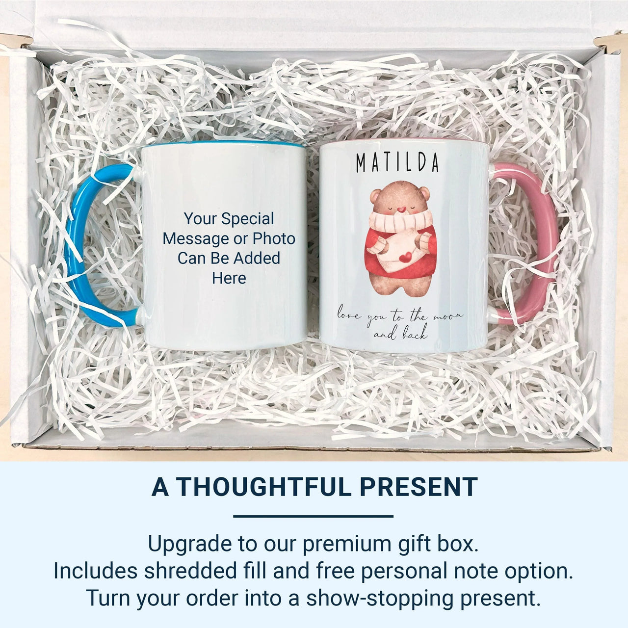 Personalised Kids Mug – Love You to the Moon and Back with Cozy Bear Heart