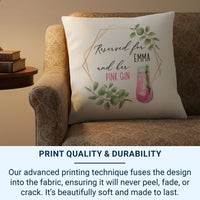 Personalised Pink Gin Cushion – Stylish Cocktail Glass Cushion with Custom Name