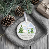 First Christmas as Family of Three Ornament, Personalised Xmas Bauble, Best Gift for Family, Present for Parents, Christmas Tree Decoration