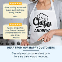 Personalized Kitchen Apron - Custom Chef Apron With Adjustable Neck Strap & Glitter Design