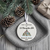 New Home Christmas Ornament - Painted House Keepsake with Address & Names 2025