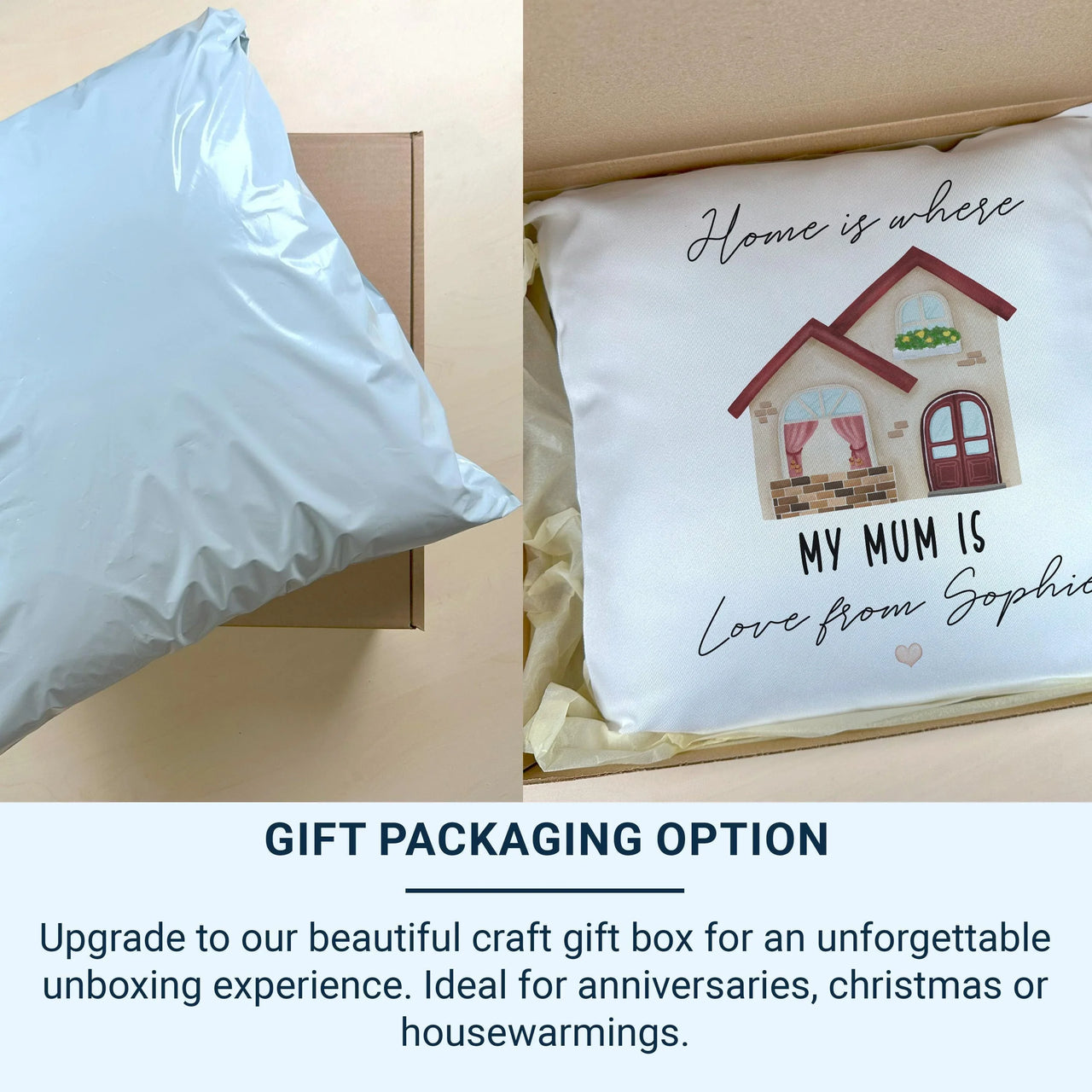 Personalised Mum Cushion – Soft Touch Cover | Durable Printed Pillow 45x45 cm