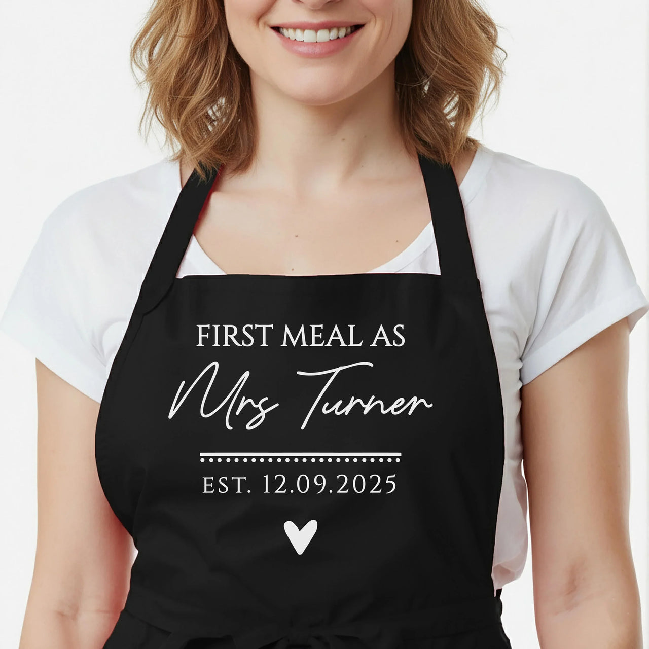 Personalized Wedding Apron – Custom Name, Adjustable Cotton & Durable Polyester Blend