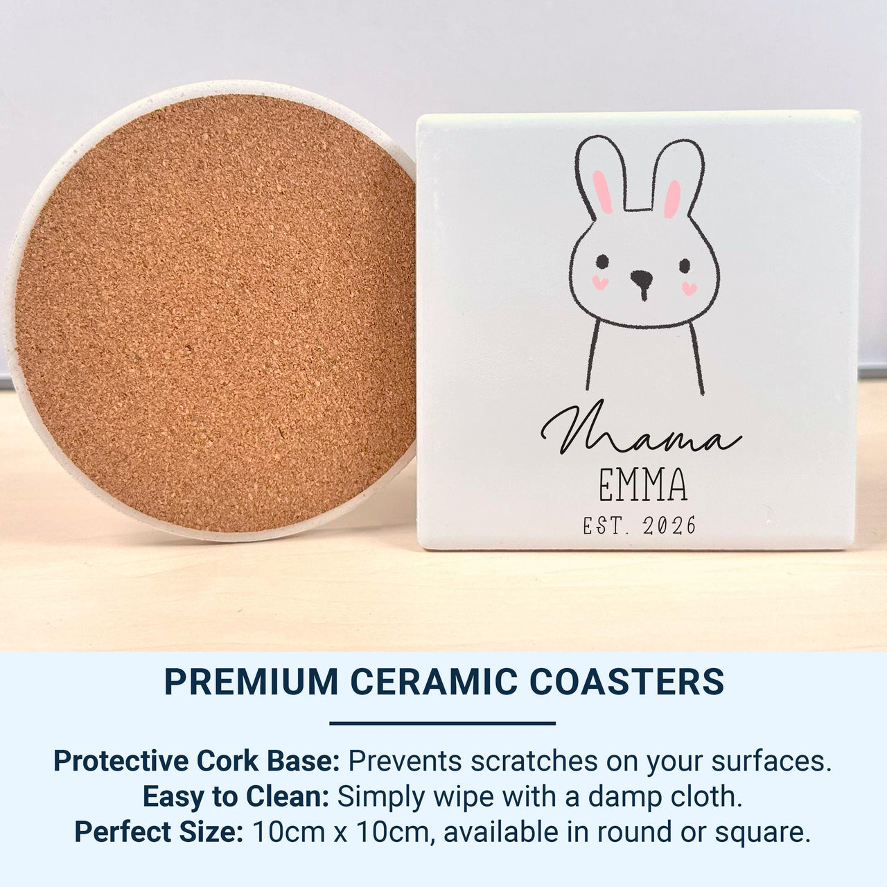New Mama Mug – Personalised Name and EST. 2026 with Cute Bunny – First Mother’s Day, Baby Shower and Hospital Bag Gift