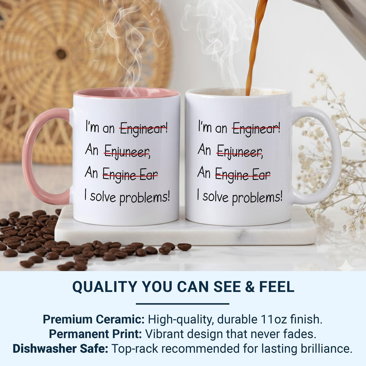 I’m an Engineer I Solve Problems Mug – Funny Engineer Gift – Humorous Design for Graduates and Professionals