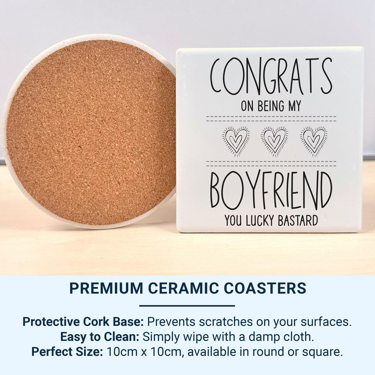 Funny Boyfriend Mug – “Congrats on Being My Boyfriend, You Lucky B***ard” – Cheeky Romantic Gift for Anniversary and Valentine’s
