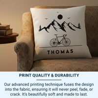 Personalised Mountain Cushion – Custom Name Sofa Pillow With Scenic Decor DENMARY