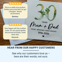 Personalised 30th Anniversary Cushion - Pearl Wedding Keepsake with Names & Dates
