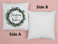 Thumbnail for Personalised Christmas Cushion Cover - Xmas Wreath Decoration  Gift