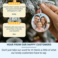 Custom Photo Christmas Ornament - Round Ceramic Decoration | Personalise with Your Picture | Family and Friends Gift