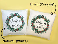 Thumbnail for Personalised Christmas Cushion Cover - Xmas Wreath Decoration  Gift