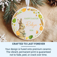 Easter Bunny Ornament 2026 - Colourful Egg Keepsake with Name for Spring Tree
