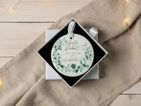 Godfather Proposal Ornament - Leafy Wreath Keepsake with Name & Question