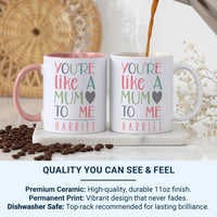 Like a Mum Mug – Personalised Name Mug with Heart Icon | Gift for Step Mum, Auntie
