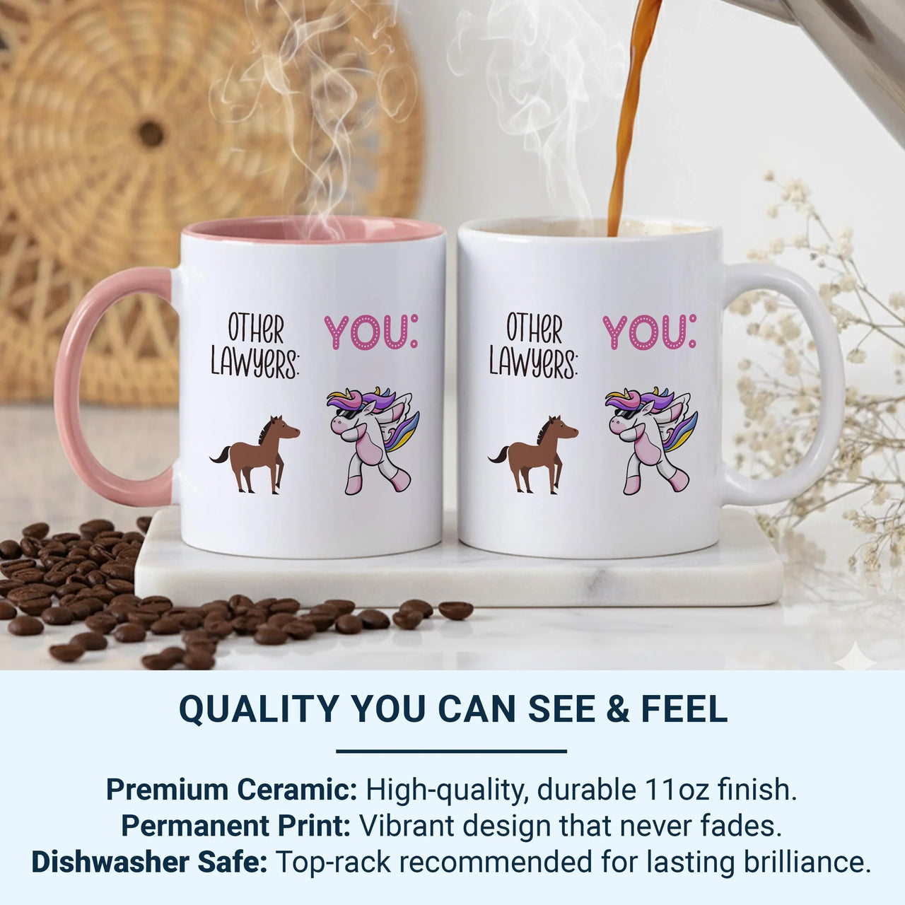 Lawyer Unicorn Mug – Funny Law Student and Solicitor Gift – “You vs Others” Dab Unicorn Desk Humour for Chambers and Study