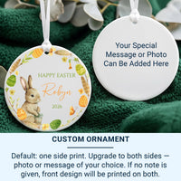 Easter Bunny Ornament 2026 - Colourful Egg Keepsake with Name for Spring Tree
