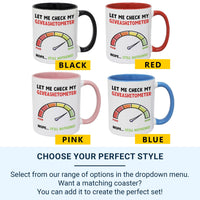 Giveashitometer Mug – Funny Office and Work Humour – Zero F***s Gauge for Colleagues, Home Office and Stress Relief