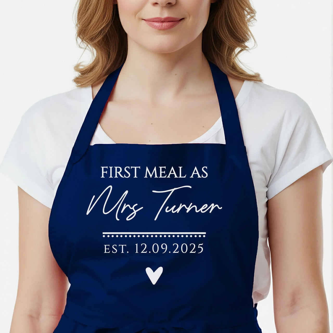 Personalized Wedding Apron – Custom Name, Adjustable Cotton & Durable Polyester Blend