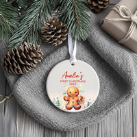 Baby First Christmas Ornament - Gingerbread Keepsake with Name for 2023