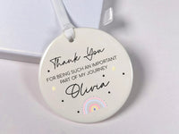Teacher Personalised Ornament with Rainbow, Thank You For Being Such An Important Part Of My Story, Round Hanging Decor, Teaching Assistant