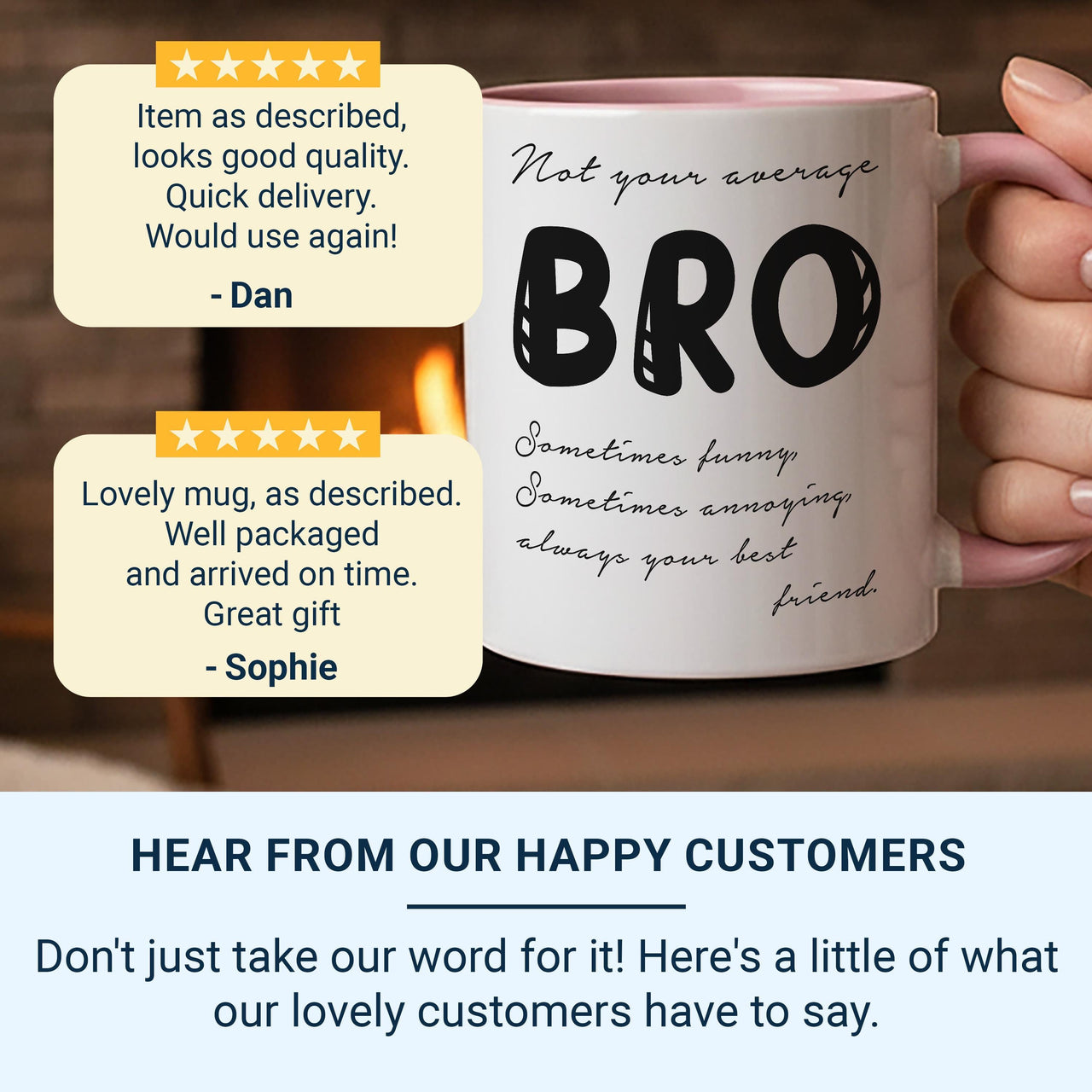 Not Your Average Bro Mug – Funny Brother and Best Friend Gift – Humorous Cup for Birthdays, Christmas or Just Because