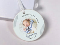 Baby Photo Ornament - Welcome to World Keepsake with Picture & Birth Details