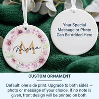 Floral Monogram Ornament - Elegant Name Keepsake with Initial for Family Tree
